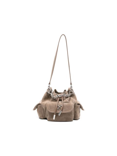 Off-White Dumbo.B appliqué chain suede bucket bag