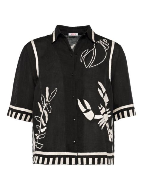 ERES Crab embroidered short-sleeve shirt