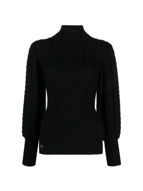 cable-knit high-neck jumper
