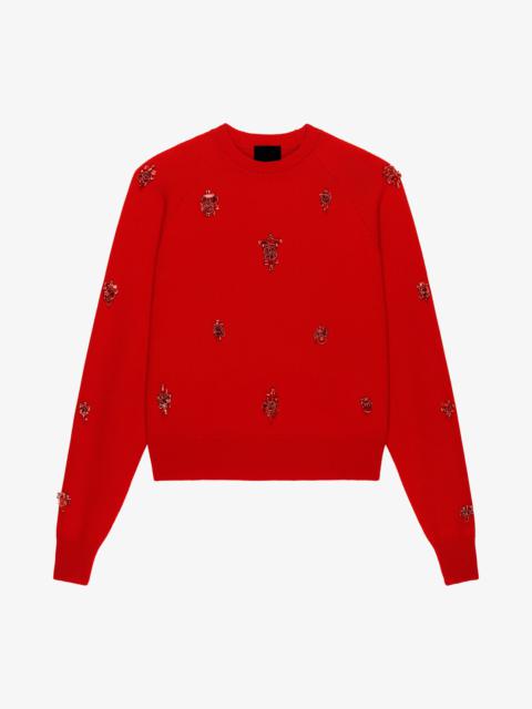 Givenchy SWEATER IN WOOL AND CASHMERE WITH METALLIC EMBROIDERIES