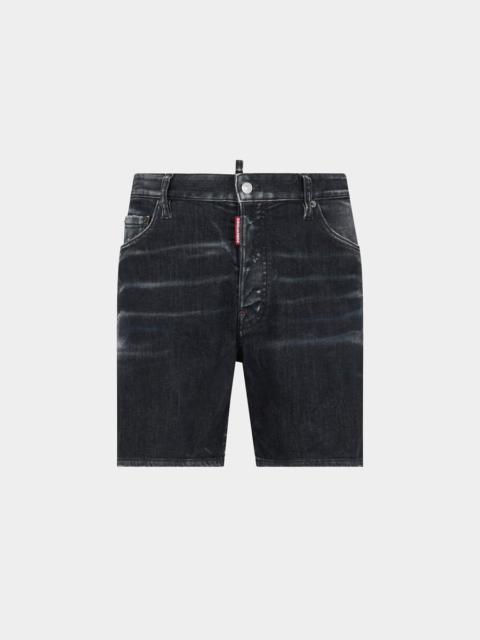 DSQUARED2 BLACK CLEAN WASH MARINE SHORTS