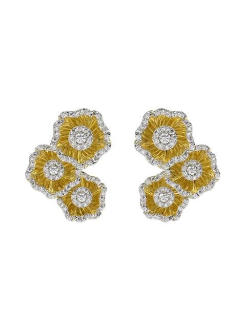 Marchesa HALO FLOWER YELLOW GOLD EARRINGS