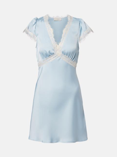 FAITHFULL Verena lace-trimmed satin minidress