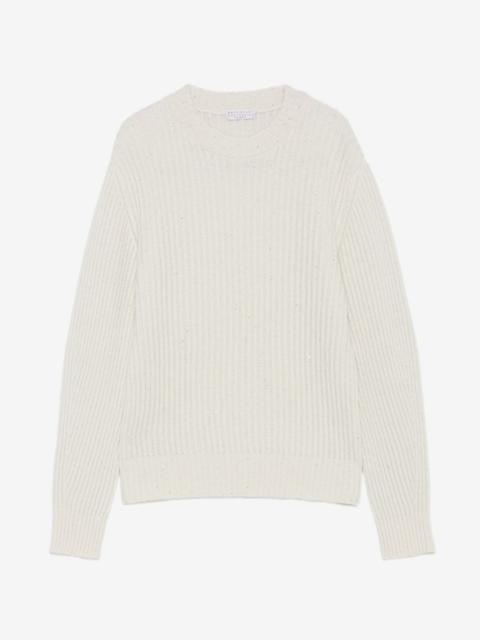 Brunello Cucinelli sequin-embellished ribbed-knit sweater