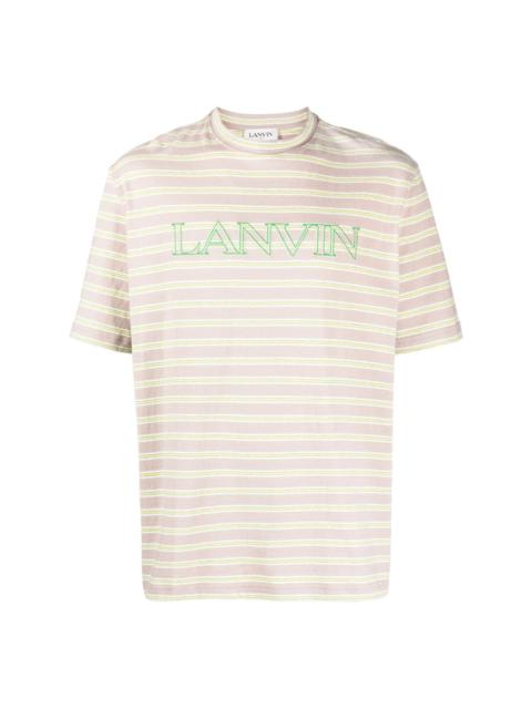 striped logo-embroidered T-shirt