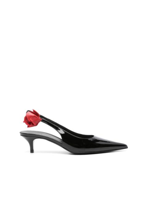 50mm rose leather sligback pumps