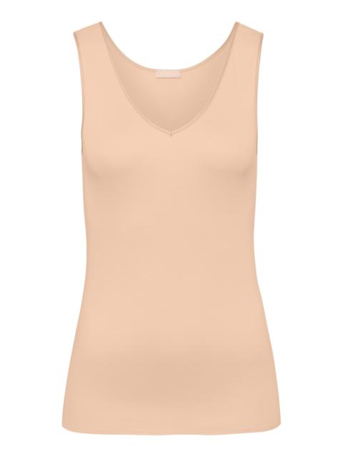 HANRO Cotton Seamless V-Neck Cotton Tank Top