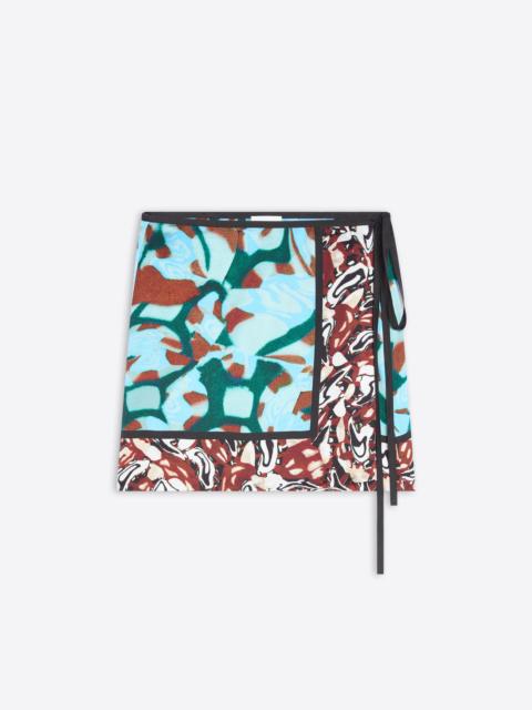 Dries Van Noten PRINTED WRAP SKIRT