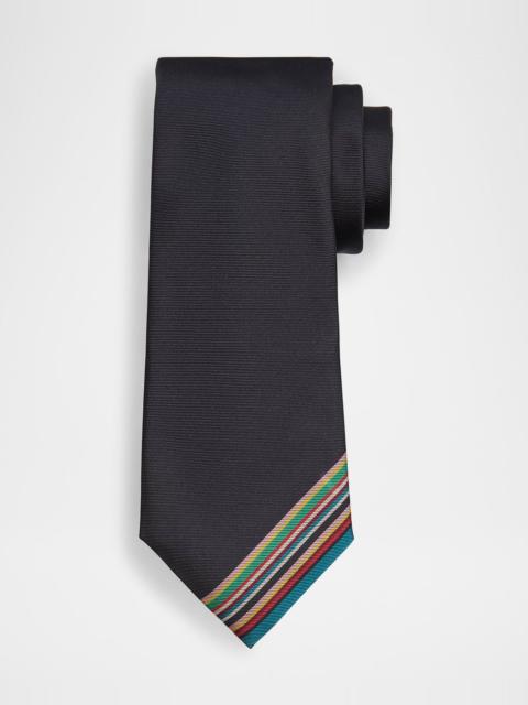 Paul Smith Men's Placement Signature Stripe Silk Tie