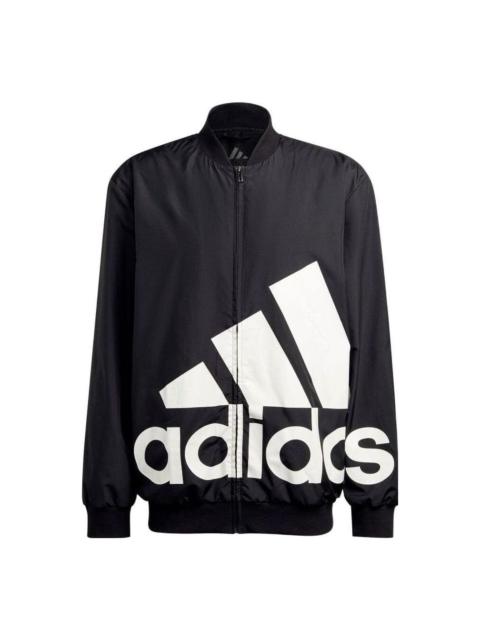 adidas Aeroready Essentials Giant Logo Woven Windbreaker Jackets 'Black White' HL6923