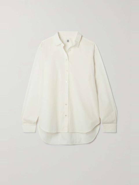 TOTEME Embroidered cotton-blend poplin shirt