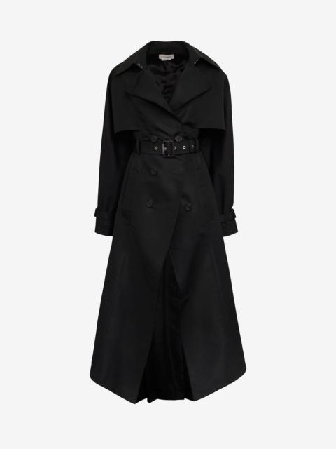 Alexander McQueen Women's Cutaway Trench Coat in Black