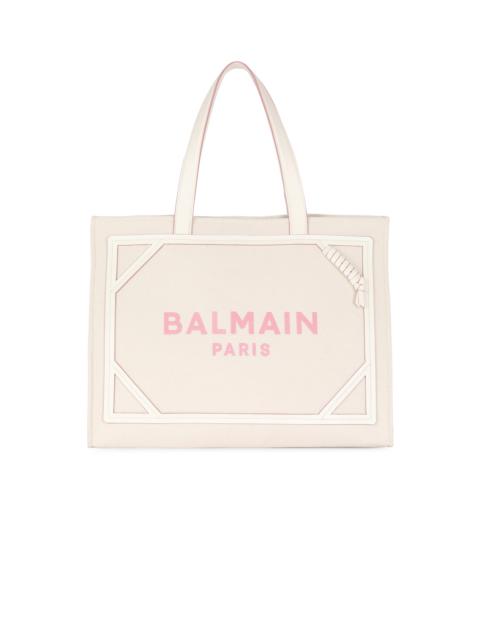 Balmain B-Army 42 canvas tote bag with leather details