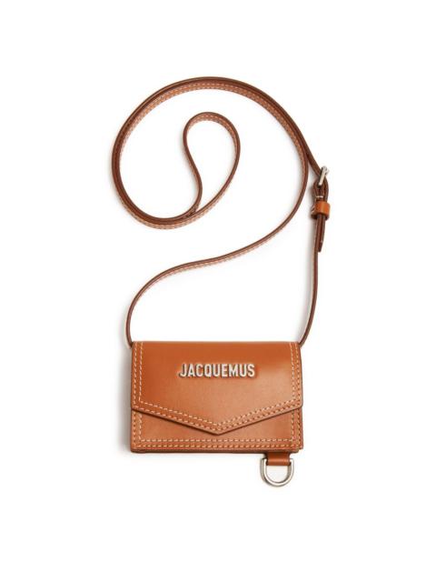 JACQUEMUS Le Porte Azur leather clutch bag