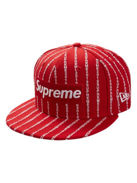 Supreme Supreme Text Stripe New Era Cap Red