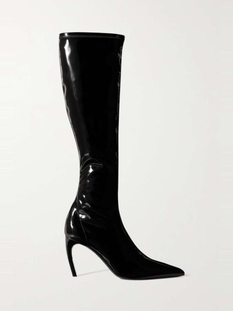 Bri patent-leather knee boots