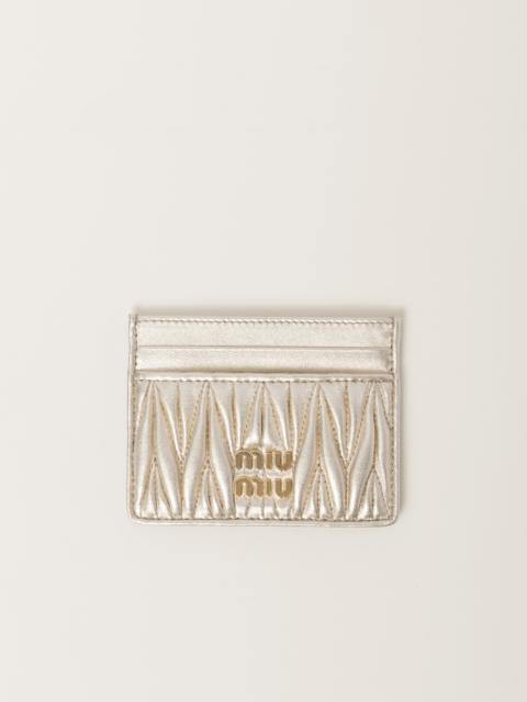 Miu Miu Matelassé nappa leather card holder