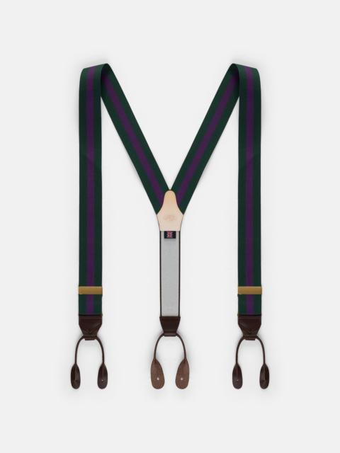 J. PRESS MADE-IN-ENGLAND HUNTER & PURPLE STRIPED BARATHEA BRACES