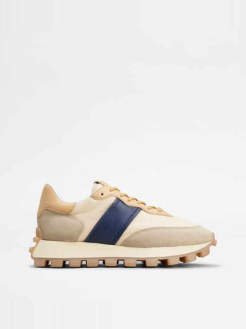 Tod's SNEAKERS TOD'S 1T IN SUEDE AND FABRIC - BEIGE, BLUE