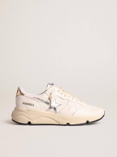 Running Sole in nappa with silver star and gold leather heel tab