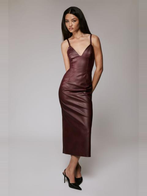 BARDOT Estine Vegan Leather Dress In Burgundy