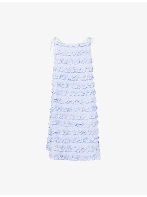 DAMSON MADDER. Leili Ruffle Cotton Mini Dress