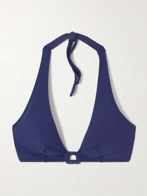 ERES Ancre Navire buckled triangle halterneck bikini top Navy