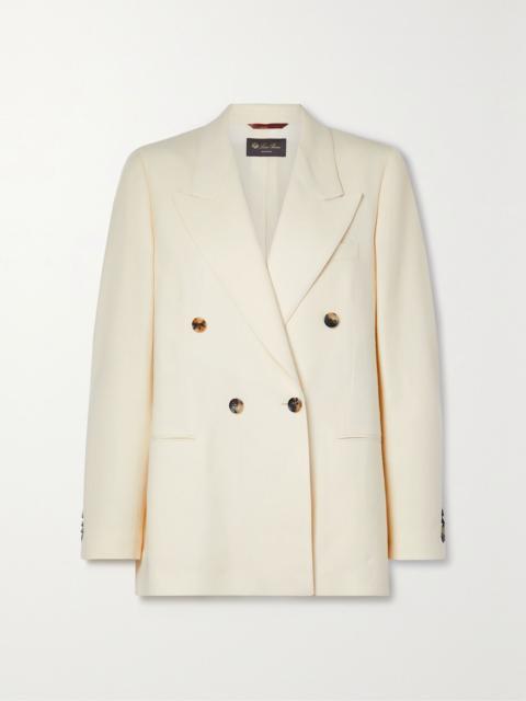 Loro Piana Aurora linen and wool-blend twill blazer White