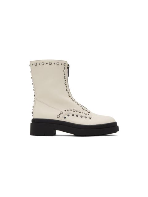 JIMMY CHOO Off-White Nola Flat Boots