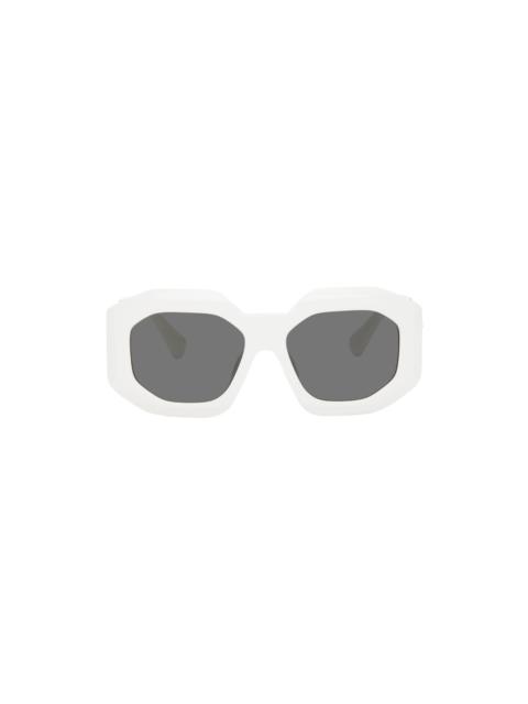 White Oversize Octagon Acetate Sunglasses