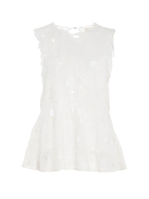 Ali Peplum Cotton Top white