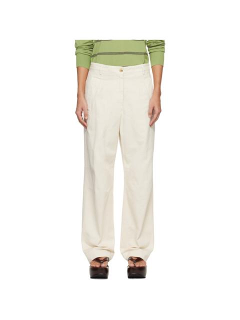 Dries Van Noten Off-White Loose Fit Workwear Trousers