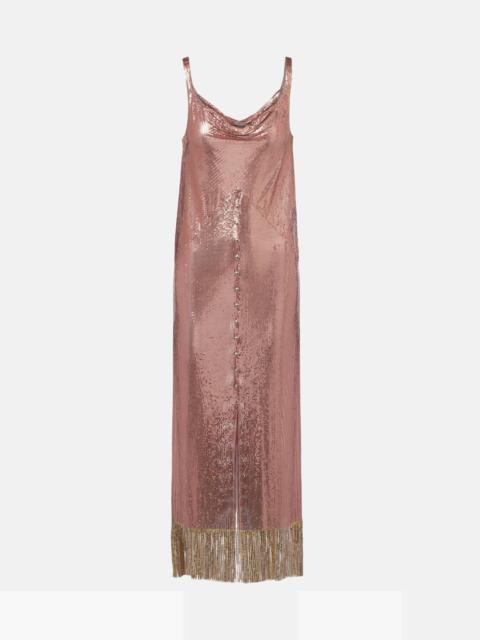 rabanne Fringed metallic midi dress