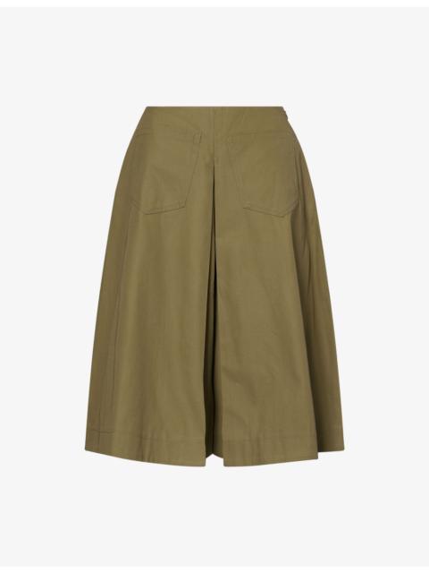 ZANKOV Louise Pleated Cotton Shorts