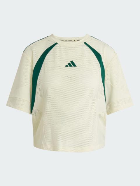 adidas Hyperglam 3-Stripes Color Block Mesh T-Shirt