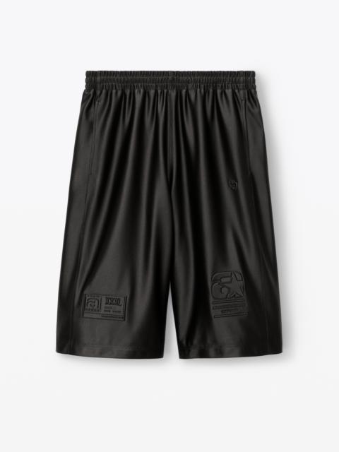 Alexander Wang BASKETBALL SHORTS IN SATIN FAILLE JERSEY