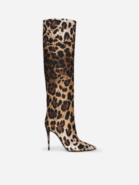 Dolce & Gabbana Leopard jacquard boots