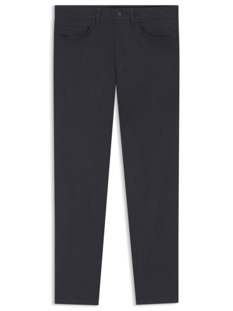 BOSS DELAWARE SLIM-FIT TROUSERS IN BRUSHED STRETCH TWILL