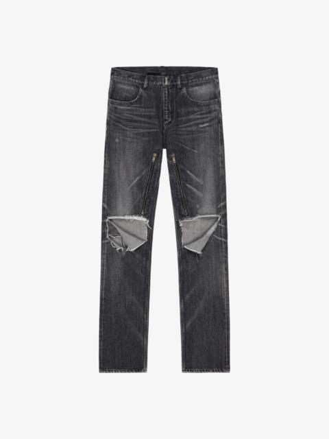 Givenchy STRAIGHT JEANS IN DESTROYED DENIM