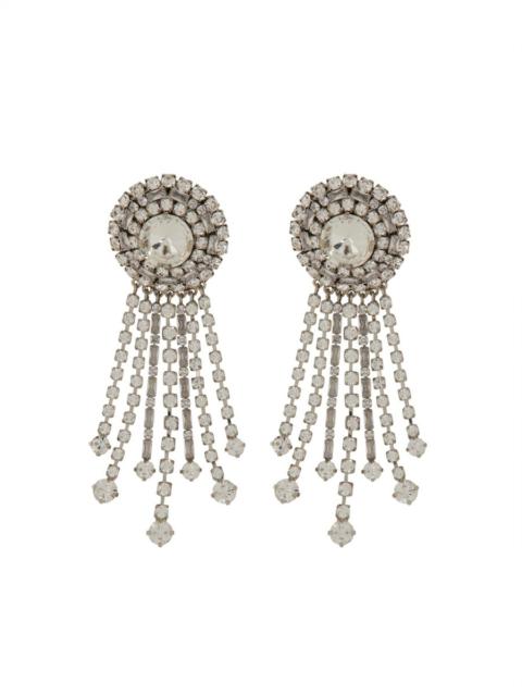 Alessandra Rich ROUND CLIP-ON EARRINGS WITH CRYSTAL BANGS