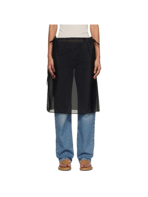 Dunst Black See-Through Layering Midi Skirt