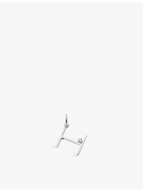 MONICA VINADER Initial H Solitaire Lab-Grown Diamond and Sterling Silver Pendant Charm