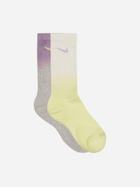 Nike Everyday Plus Cushioned Crew Socks Yellow / Purple / Cream