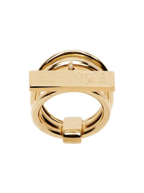 MM6 Maison Margiela Gold 3 Tubing Ring