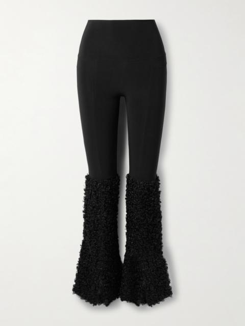 NORMA KAMALI Stretch-jersey And Chenille Flared Leggings