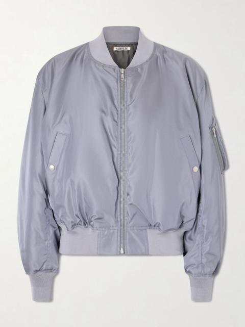 AURALEE Silk-twill bomber jacket Blue