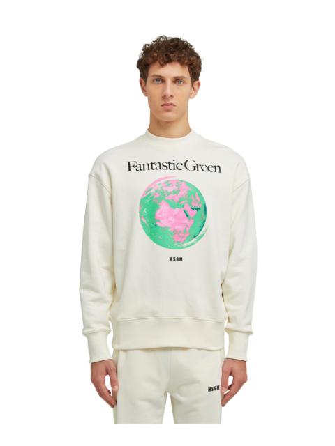 MSGM Organic cotton crewneck sweatshirt from the MSGM Fantastic Green Capsule