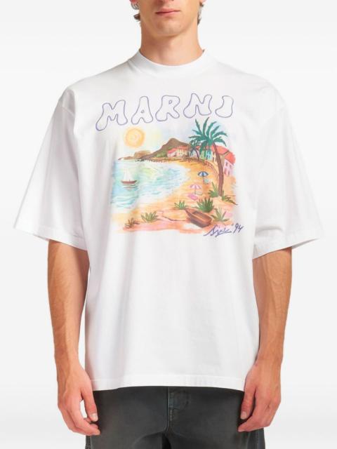 Marni coastal-scene T-shirt