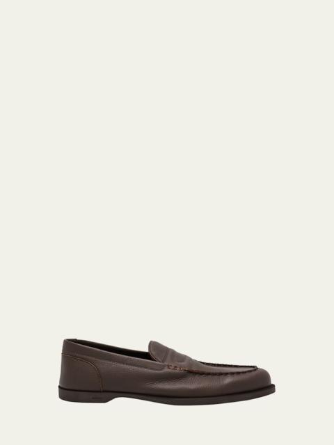 John Lobb Men's Pace Grained Leather Penny Loafers