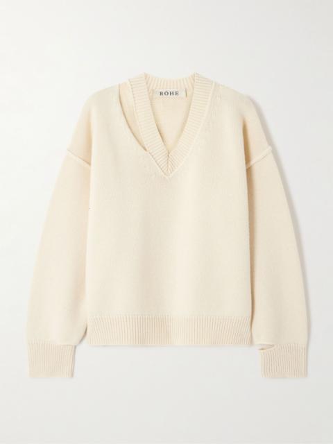 RÓHE Cutout wool and cashmere-blend sweater Off-white